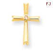 14K Gold  Diamond Cross Pendant