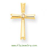 14K Gold  Diamond Cross Pendant