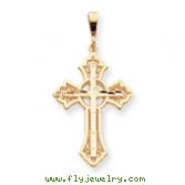 14K Gold  Diamond-Cut Celtic Cross Pendant