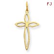 14K Gold  Laser Designed Cross Pendant