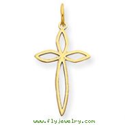 14K Gold  Laser Designed Cross Pendant