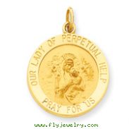 14K Gold  Our Lady of Perpetual Help Medal Pendant