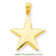 14K Gold  Polished 3-D Star Pendant