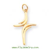 14K Gold  Polished Cross Charm