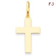 14K Gold  Polished Cross Pendant