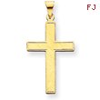 14K Gold  Polished Cross Pendant