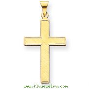 14K Gold  Polished Cross Pendant