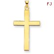 14K Gold  Polished Cross Pendant