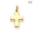 14K Gold  Puffed Cross Charm