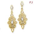 14K Gold  Rhodium Diamond-Cut Filigree Earrings