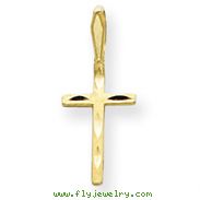 14K Gold  Satin & Diamond-Cut Cross Pendant