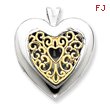 14K Gold & Sterling Silver Filigree Heart Locket