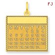 14K Gold  Wednesday The First Day Calendar Pendant