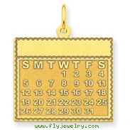14K Gold  Wednesday The First Day Calendar Pendant