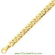 14K Gold 10.75mm Polished Fancy Link Bracelet