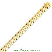 14K Gold 10mm Hand Polished Fancy Link Bracelet