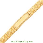 14K Gold 12.0mm Nugget ID Bracelet