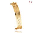 14K Gold 12.75mm Fancy Greek Hinged Bangle Bracelet