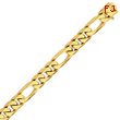 14K Gold 13mm Hand Polished Figaro Link Bracelet