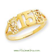 14K Gold 15 Ring