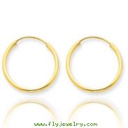 14K Gold 1.5x19mm Polished Round Endless Hoop Earrings