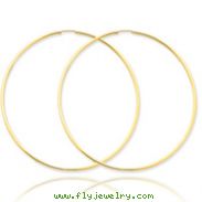 14K Gold 1.5x65mm Polished Round Endless Hoop Earrings