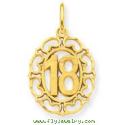 14K Gold #18 Oval Pendant