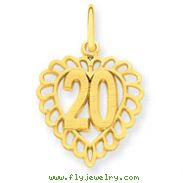 14K Gold 20 In Heart Charm