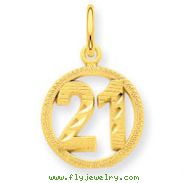 14K Gold #21 In A Circle Pendant