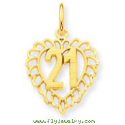 14K Gold 21 In Heart Charm