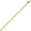 14K Gold 2.25mm Flat Figaro Bracelet