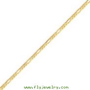 14K Gold 2.25mm Flat Figaro Bracelet