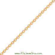14K Gold 2.2mm  Solid Polished Cable Chain