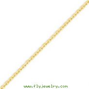14K Gold 2.2mm Diamond Cut Cable Chain