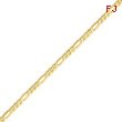 14K Gold 2.75mm Flat Figaro Bracelet