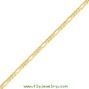 14K Gold 2.75mm Flat Figaro Bracelet