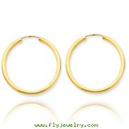 14K Gold 2x30mm Polished Round Endless Hoop Earrings