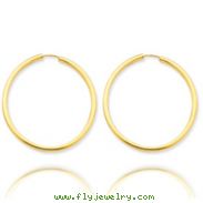 14K Gold 2x37mm Polished Round Endless Hoop Earrings