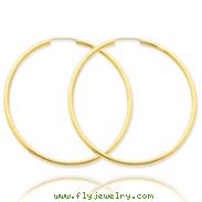 14K Gold 2x55mm Polished Round Endless Hoop Earrings