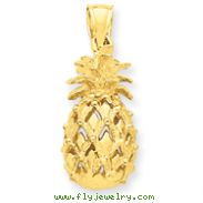 14K Gold 3-D Cut-Out Pineapple Pendant