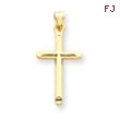 14K Gold 3-D Hollow Cross Pendant