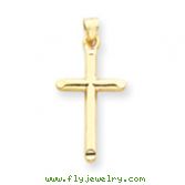 14K Gold 3-D Hollow Cross Pendant