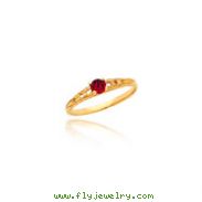 14K Gold 3mm Ruby Birthstone Baby Ring