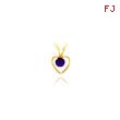 14K Gold 3mm Sapphire Heart Birthstone Necklace