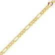 14K Gold 4.75mm Flat Figaro Link Bracelet