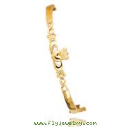 14K Gold 4mm Diamond-Cut Claddagh Hinged Bangle Bracelet