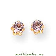 14K Gold 4mm Synthetic Alexandrite  Screwback Earrings