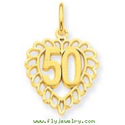 14K Gold 50 In Heart Charm