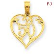 14K Gold 50 In Heart Cut-Out Pendant