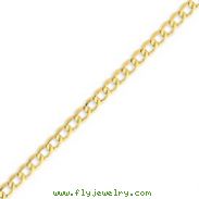 14K Gold 5.25mm Semi-Solid Curb Link Chain
